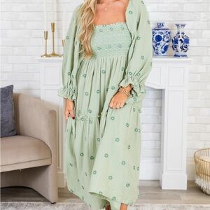 Chic Soul wildflower dress green